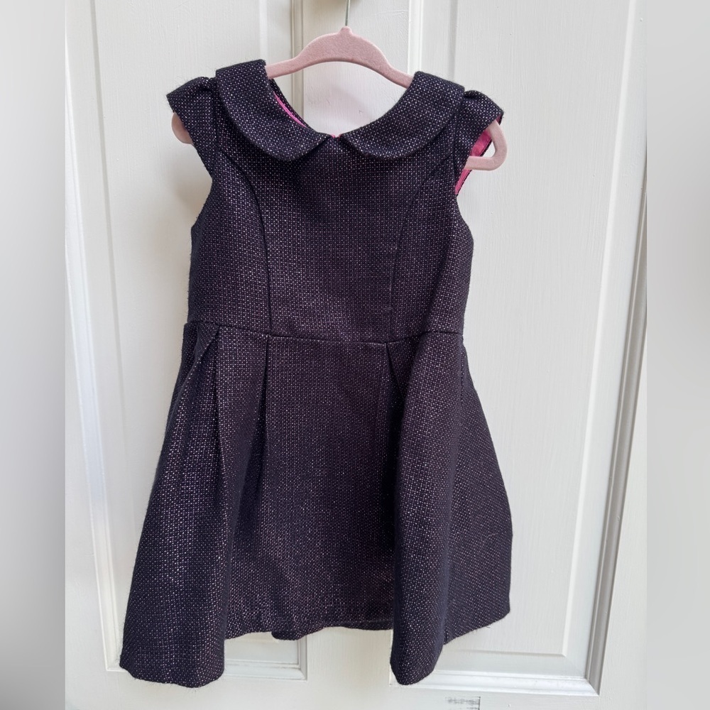 Cherokee 3T Girls Black & Pink Diamond Formal Short Sleeve Collar Dress